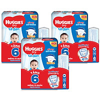 Combo 3 Gói Tã Dán Huggies Dry Gói Cực Đại M76 (76 Miếng) - Tặng 6 miếng