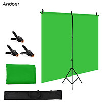 Andoer 1.5 * 2m/ 5 * 7ft Green Backdrop Screen Chromakey Background Photography Kit with Adjustable T-Shaped Background