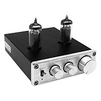 FX-AUDIO TUBE-03 Mini HiFi Audio Preamplifier 6K4 Vacuum Tube Amplifier Buffer Treble Bass Adjustment RCA Preamp Silver