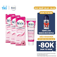 Combo 3 Kem Tẩy Lông Cho Da Thường Veet Silk Fresh 25G