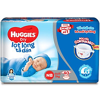 Tã Dán Sơ Sinh Huggies NB40 (Dưới 5kg) - Gói 40 miếng - Bao bì mới