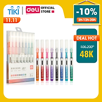 Bút gel nhiều màu Deli - 0.5mm - Mực trơn đều - 8 màu 8 chiếc/Hộp - 1 hộp - S855