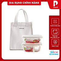 Bộ túi hộp cơm thủy tinh Lock&Lock 3EA LLG429DS2