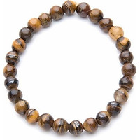 Vòng Tay Đá Mắt Hổ Hạt Nhỏ - Nâu (10 cm)
