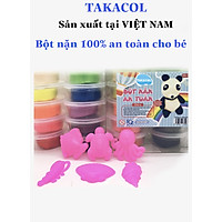 Bột nặn an toàn TAKACOL 10 hộp màu tặng 6 khuôn chơi kèm