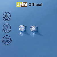 Khuyên tai bạc ý cao cấp JHM, Bông tai đính đá bạc ý 925, Khuyên tai bạc nữ 925