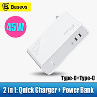 Baseus GaN Power Bank 10000mAh 2 in 1 USB Charger 45W PD Fast Charging Battery For iP 11 Pro MacBook Pro Laptop