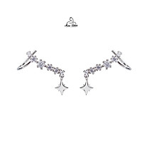 Bông tai nữ Miuu Silver, khuyên tai bạc ngôi sao rơi có kẹp vành