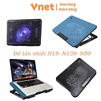 Đế tản nhiệt laptop, quạt tản nhiệt N99 N19 Cooling Pad 2 Quạt đèn led đế nâng 45 độ cho laptop từ 17 inch trở xuống