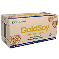 Thùng 12 Hộp Sữa Đậu Nành Không Đường Goldsoy (1L)