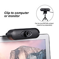 Máy Ảnh Web Không Ổ Đĩa HD 1080p Tiêu Điểm USB Với Camera Tích Hợp Micrô Cho PC Máy Tính Xách Tay, Màu Đen