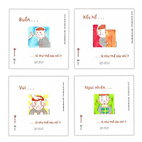 Combo Ehon Nhật Bản NHỮNG ĐIỀU KỲ DIỆU CỦA CẢM XÚC: Buồn...Là Như Thế Nào Nhỉ + Xấu Hổ...Là Như Thế Nào Nhỉ + Vui...Là Như Thế Nào Nhỉ + Ngạc Nhiên...Là Như Thế Nào Nhỉ (Bộ 4 cuốn Phát triển trí tuệ 0 - 6 tuổi/ Tặng kèm Bookmark Happy Life)