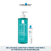 Bộ Gel rửa mặt và tắm giúp làm sạch bã nhờn,giảm mụn & thâm sẹo La Roche-Posay Effaclar Micro-Peeling Purifying Gel