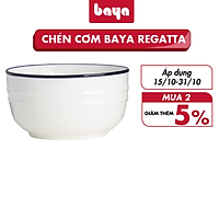 Chén Bát Sứ Tráng Men Viền Xanh BAYA REGATTA Chất Liệu Sứ Trắng Men Bóng Cao Cấp Phong Cách Hiện Đại 1062359