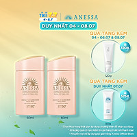 Bộ đôi 2 Kem chống nắng dạng sữa dưỡng da dịu nhẹ cho da nhạy cảm & trẻ em Anessa SPF 50+ PA++++ 60ml