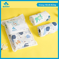 Set 2 Khăn Tắm Em Bé Sợi Tre Bonny Siêu Mềm Và Thấm Hút (KT: 1m2x1m2) - Giao họa tiết ngẫu nhiên