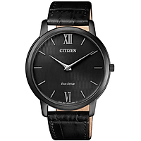 Đồng Hồ Citizen Nam Siêu Mỏng Dây Da Máy Eco-Drive AR1135-10E - Mặt Đen (39mm)