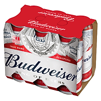 Lốc 6 Bia Budweiser Sleek lon 330ml - 91036