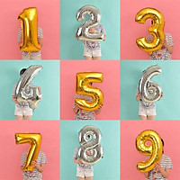 Bóng số tuổi trang trí sinh nhật, thôi nôi, happy birthday màu vàng bạc cỡ lớn 70cm