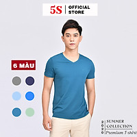 Áo Thun Nam 5S Cổ Tim (ATSSB199) Cao Cấp Trẻ Trung, Thoáng Mát N2
