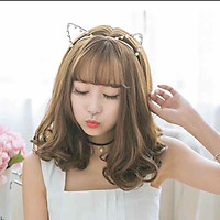 Tóc giả nguyên đầu xoăn kiểu Hàn Quốc siêu xinh có rãnh da đầu. Cam kết y hình, chịu được nhiệt, có thể bấm, uốn, duỗi, gội. Giống tóc thật 100%. Kèm theo lưới và lược