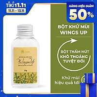 Bột Khử Mùi Wings-Up Khử Mùi Hôi Chân Hôi Nách Ngăn Tiết Mồ Hôi Hôi Khử Mùi Giày Không Mùi An Toàn Từ Thiên Nhiên Cỏ Mềm 25g