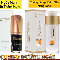 Bộ đôi Derma peel dưỡng da ngày - Ngừa mụn - Mờ thâm - Chống nắng - Nâng tone - Phục hồi da - Serum Kết hợp KCN Derma peel