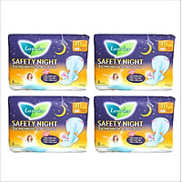 Combo 4 gói Băng Vệ Sinh Ban Đêm Laurier Safety Night chống tràn [40cm-8M)