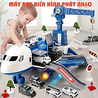 Đồ chơi máy bay trẻ em cỡ lớn, biến dạng đa chức năng, bánh xe chạy đà xếp hình cho bé trai bé gái