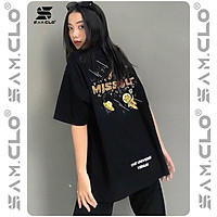 Áo thun tay lỡ nữ freesize phông form rộng dáng Unisex - Ulzzang mặc cặp, nhóm, lớp in chữ MISSOUT VENUS màu đen