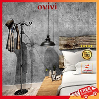 Giấy dán tường xi măng bê tông Ovivi decal dán tường phòng ngủ sẵn keo dễ dán, khổ rộng 45cm