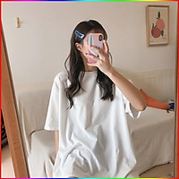 Áo thun trơn nam nữ form rộng tay lỡ