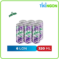 Lốc 6 Lon Nước Ngọt Có Gaz Mirinda Soda Kem Việt Quất (320ml/lon)