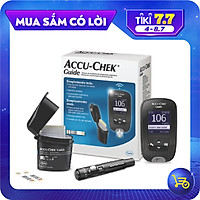 Trọn bộ Máy đo, Hộp 25 que, 24 kim Fastclix đo đường huyết, Accu-Chek Guide, NK nguyên chiếc chính hãng từ Mỹ