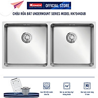 Chậu rửa bát Konox, Undermount Series, Model KN7544DUB, Inox 304AISI tiêu chuẩn châu Âu, 750x440x220(mm), Hàng chính hãng