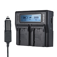 Bộ Sạc Pin Máy Ảnh 2 Kênh Sạc Màn Hình LCD Andoer