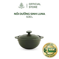 Nồi sứ dưỡng sinh Minh Long - Luna 0.35 L + nắp dùng cho bếp gas, bếp hồng ngoại