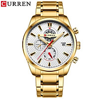 Curren Men Businiess Watch Exquisite Classic Alloy Case Stainless Steel Band Wrist Watch Fashion 3 ATM Waterproof Quartz