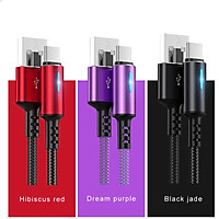 Dây Cáp Sạc Nhanh 3a Micro Usb Type C Có Đèn Cho Điện Thoại Android