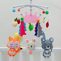 Đồ Chơi Treo Nôi Handmade, Có Nhạc Không Lời Chạy Bằng Pin, Chuyển Động Xoay Vòng