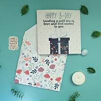 Thiệp chúc mừng sinh nhật 12x12 SDstationery FLORAL họa tiết hoa nhí trang nhã