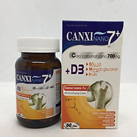 Bổ sung canxi, vitamin D3 hỗ trợ xương và răng chắc khoẻ, hỗ trợ phát triển chiều cao, giảm còi xương ở trẻ nhỏ Viên uống CANXI NANO 7+ Hộp 60 viên dùng trong 1 tháng