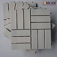 Combo 10 Tấm Ván Sàn Gỗ Vỉ Nhựa Lót Ban Công Hành Lang Sân Vườn - Loại 12 Nan Màu Trắng Snow - Hàng Chính Hãng