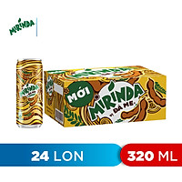 Thùng 24 Lon Nước Ngọt Có Gas Mirinda Đá Me (320ml/Lon)