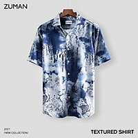 Áo sơ mi nam họa tiết tay ngắn Textured Shirt ASM11 ZUMAN form suông, Chất lụa chéo, thoáng mát, không nhăn