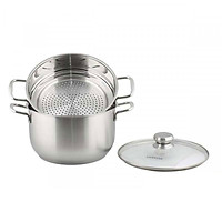 Bộ Nồi Xửng Hấp Từ Nắp Kính Fivestar Tặng 10 Muỗng - Bạc