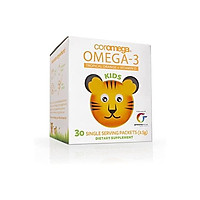 Coromega Kids Omega 3 Fish Oil Supplement, 650mg of Omega-3s, Tropical Orange + Vitamin D, 30 Single Serve Squeeze Packets
