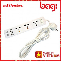 Ổ Cắm Điện Đa Năng Bagi 3 Ổ Điện + 4 Cổng USB