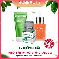Bộ sản phẩm Giảm Mụn DR.SKINACNE, KIM BABY FACE HA+, Sữa Rửa Mặt DR.CHOICE
