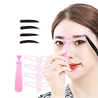 Set 4 Cặp Khuôn Vẽ Chân Mày Có Tay Cầm, Màu Hồng, Dễ Sử Dụng Tạo Nét Mày Thanh Tú, Kích Thước Nhỏ Gọn Có thể Mang Theo, Tay Cầm Tiện Lợi, Nhiểu Kiểu Chân Mày Lựa Chọn Theo Từng Khuôn Mặt, Kết Hợp Với Chì Kẻ Mày Tạo Nên Nét Tự Nhiên Hài Hòa
